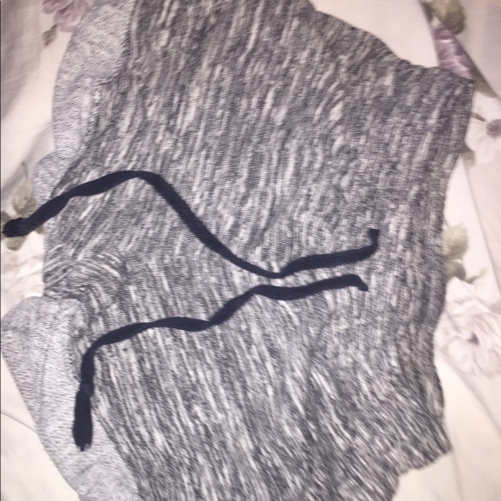 Gray stripped short shorts